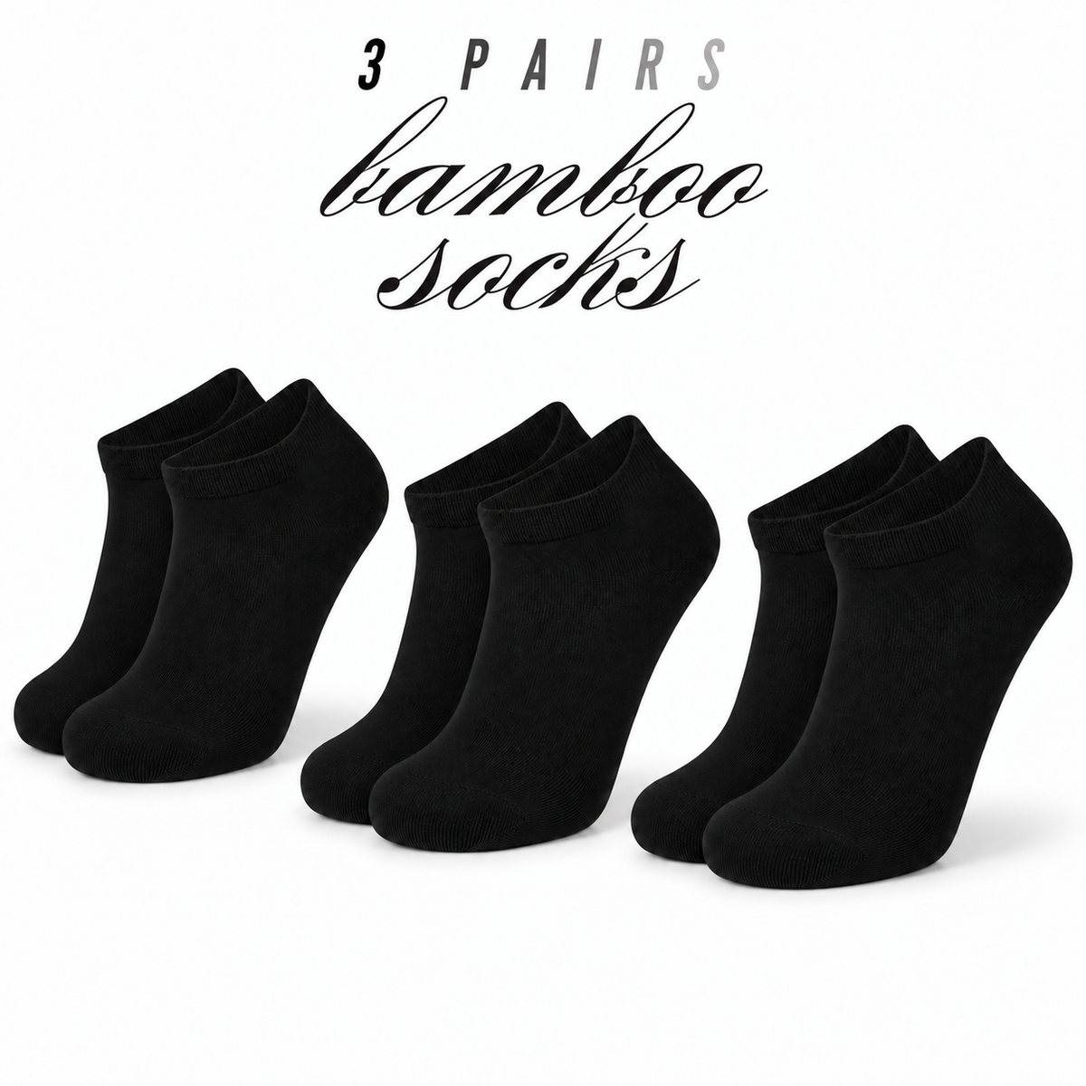 Bamboo-Blend Comfort Ankle Socks – 3 Pack