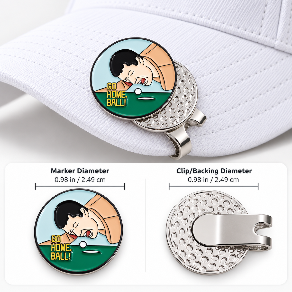 Ball Marker with Hat Clip sizing details