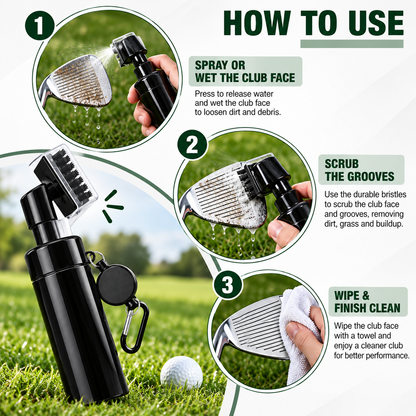 How to use the black golf club cleaning brush